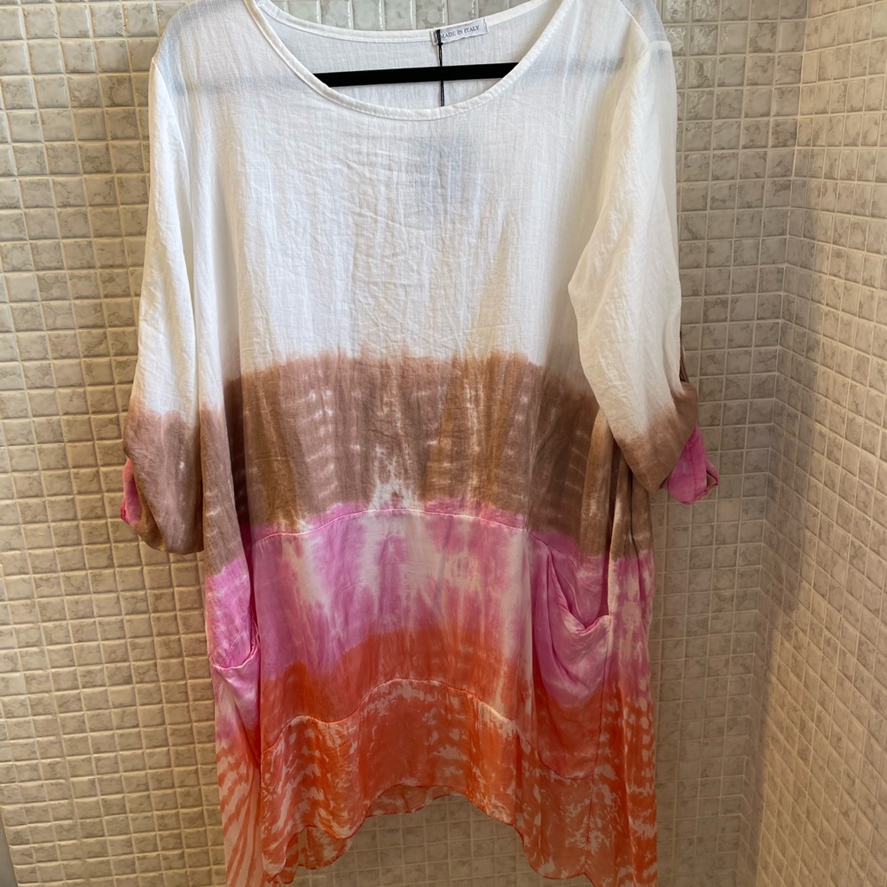 Made in Italy Top or dress with high low hem